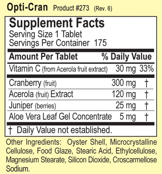 Dialyvite Opti-Cran Tablets 175