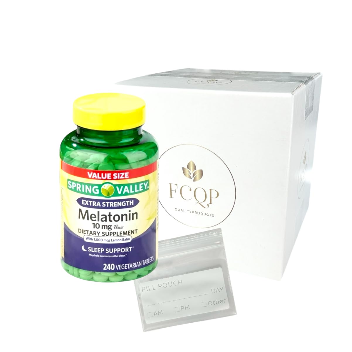 FCQP Melatonin 10mg Sleep Support with Lemon Balm Tablets 240