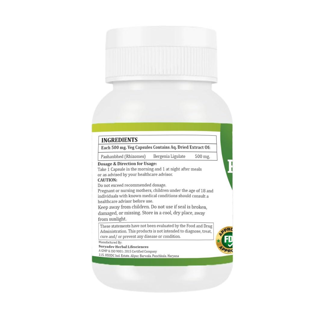 Morsan Healthcare Pashanbhed (Bergenia ligulata) Powder Capsules, 60 Veg Capsules