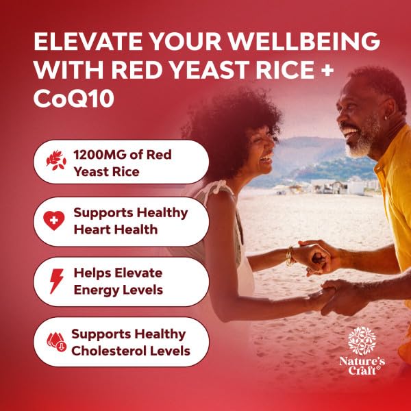 Natures Craft Red Yeast Rice with CoQ10 Capsules, 120 Count