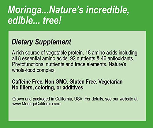 Moringa California California Grown Moringa Capsules 100 Capsules