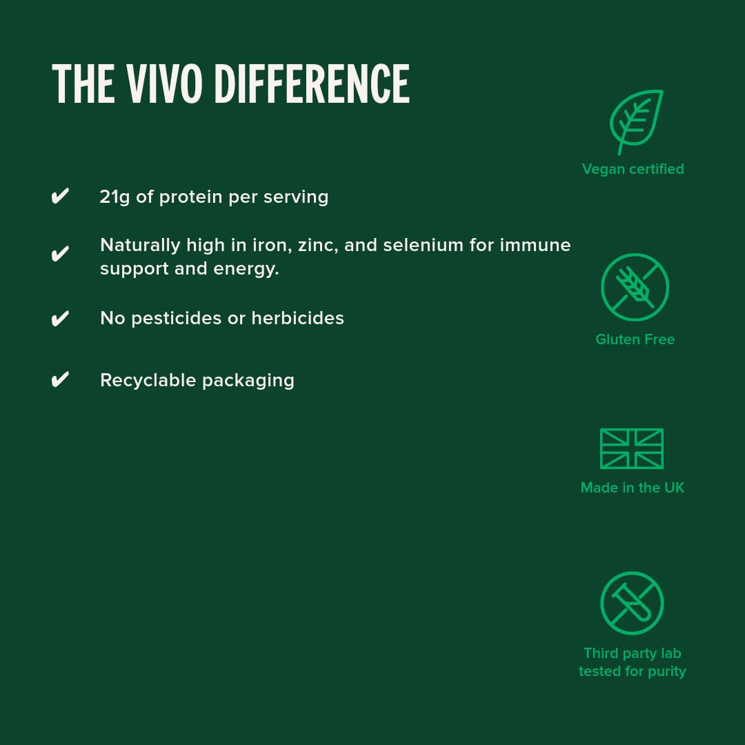 Vivo Life Vegan Protein Powder, Plant Based Protein, 31.7 oz