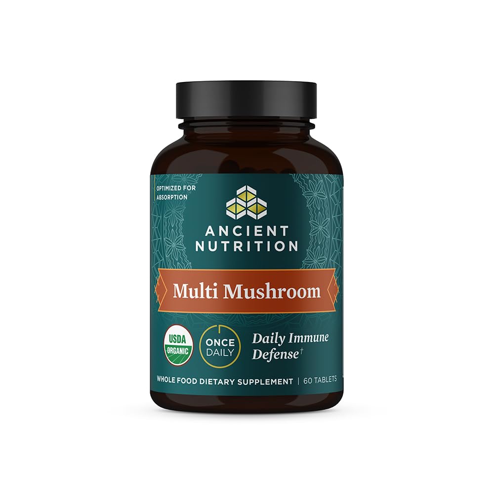 Ancient Nutrition Mushroom Supplement Organic Multi Mushroom Immune Support, 60 Tablets