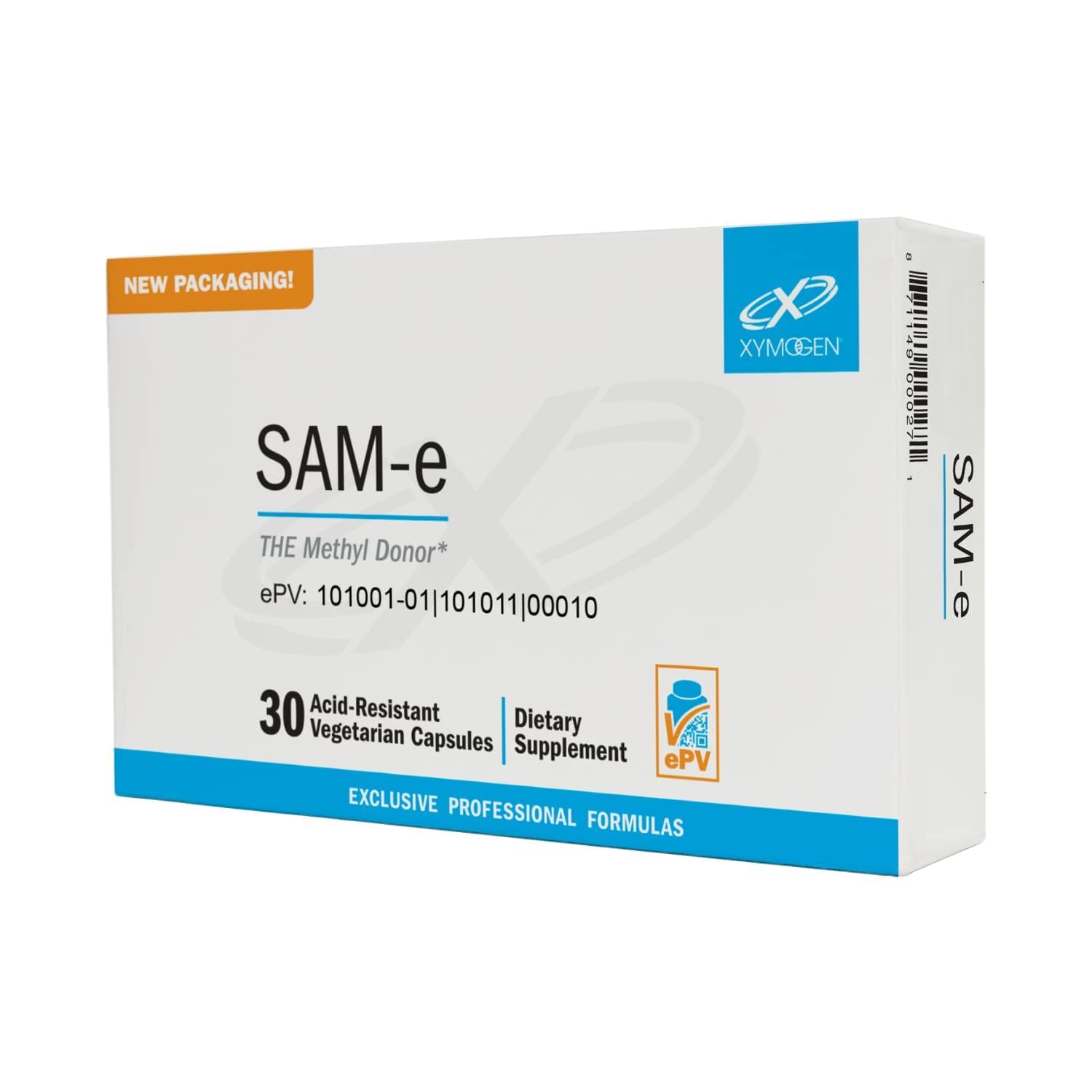 XYMOGEN SAM-e S-Adenosyl-L-Methionine Supplement for Methylation & Cell Health Support - Gnosis’ Adomix SS Isomer 30 Capsules