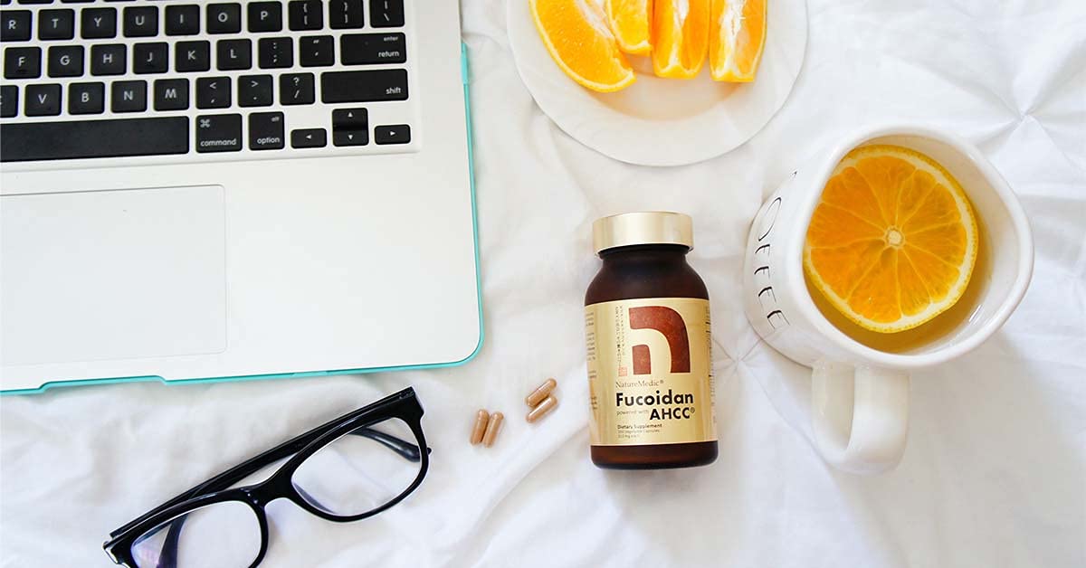 NatureMedic Fucoidan Powered with AHCC Brown Seaweed Immunity Supplement with High Purity Mekabu Mozuku Agaricus Capsules 1760