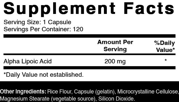Oxify Alpha Lipoic Acid 200 mg Capsules 120