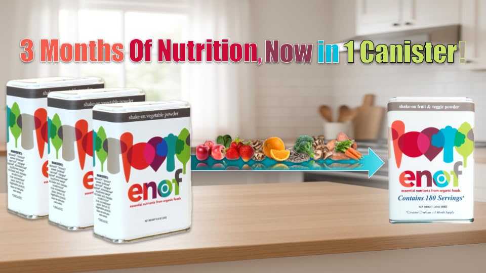ENOF Organic Fruit and Vegetable Powder Supplement for Kids & Adults 1.8 oz Powder