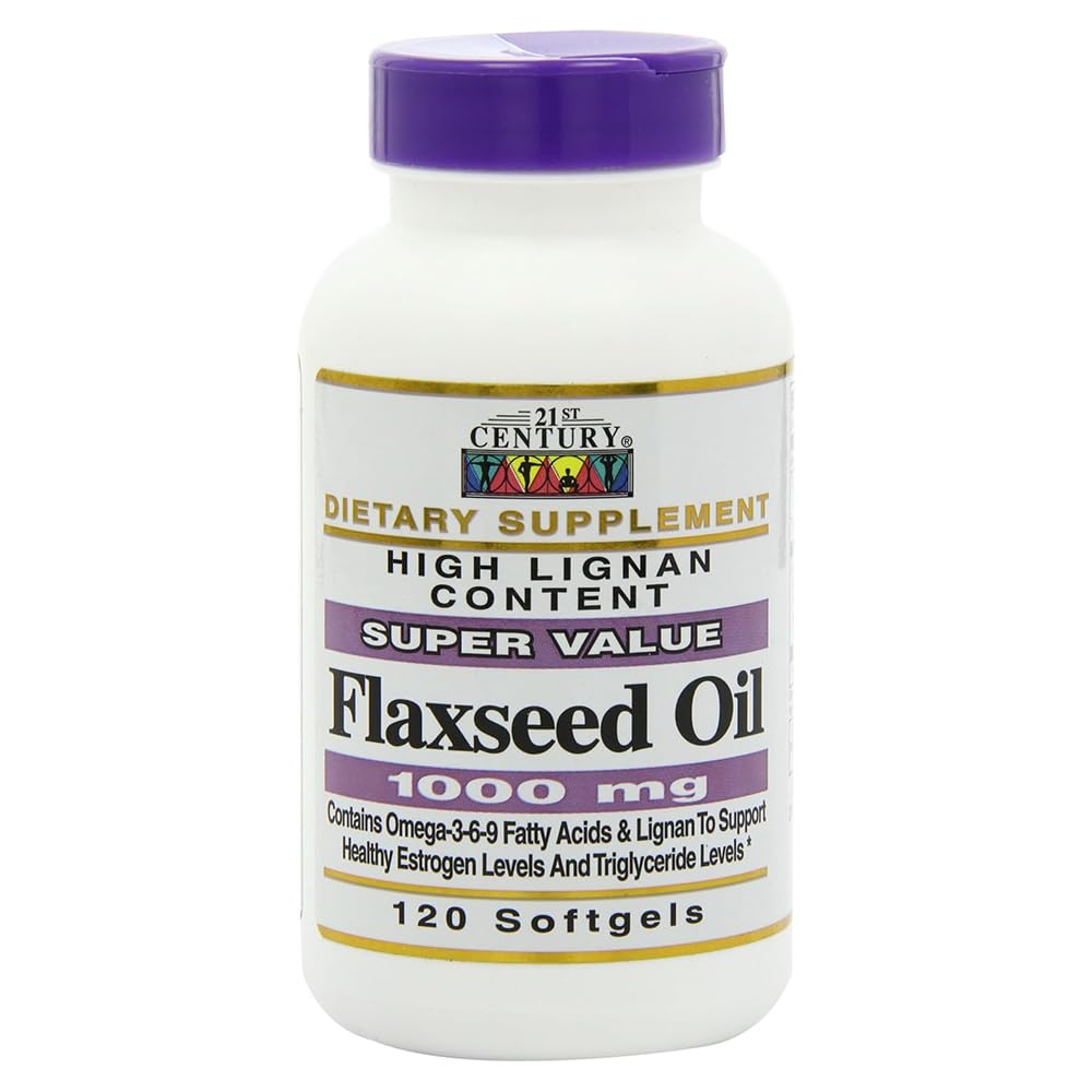 21st Century Flaxseed Oil 1000mg Softgels, 120 Count