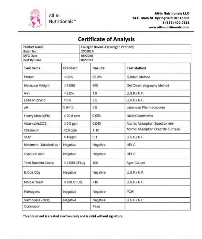All In Nutritionals Pure Collagen + Probiotics Powder 18.1