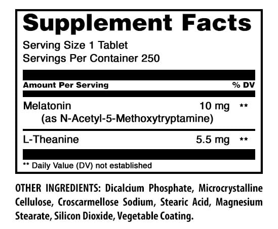Amazing Nutrition Melatonin 10 Mg Plus L-Theanine 5.5 Mg 120 Tablets