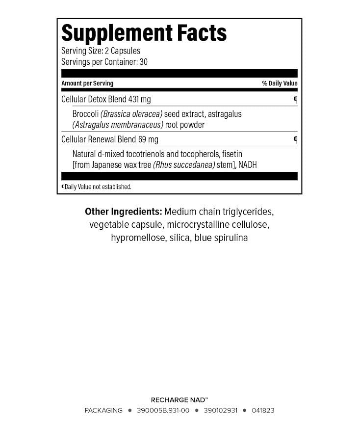 Isagenix Recharge NAD Targeted Release Capsules, 60 Count