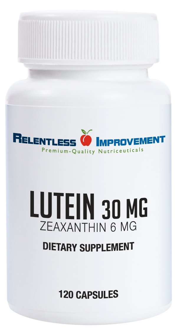 Relentless Improvement Lutein 30mg + Zeaxanthin 6mg Vege-Capsules, 120 Count