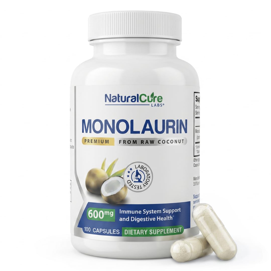 Natural Cure Labs Monolaurin 600mg Capsule, 100 Capsules