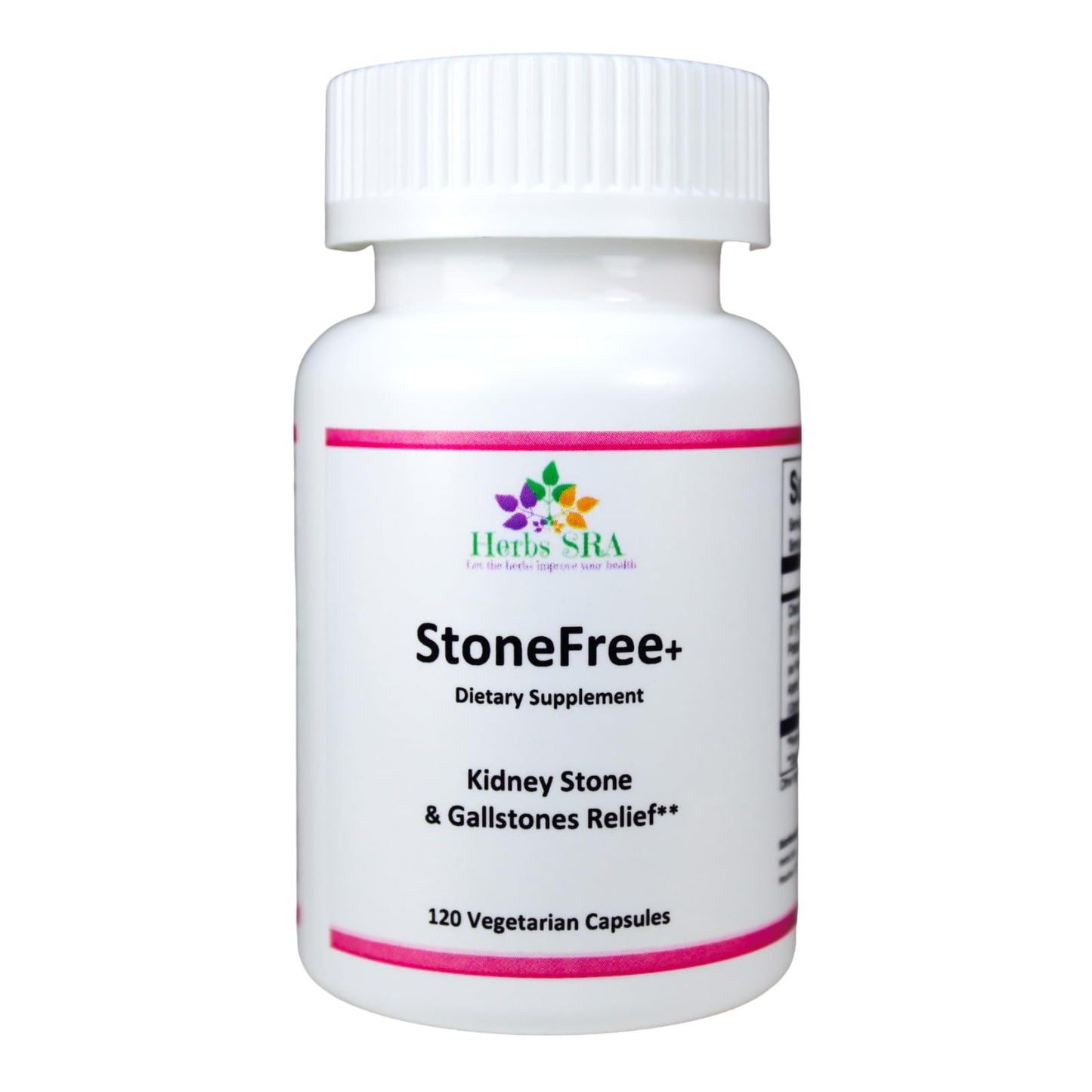 Herbs SRA StoneFree+ Kidney & Urinary Wellness Supplement with Chanca Piedra, Potassium Citrate & Apple Cider Vinegar Supports Urinary Balance 120 Capsules