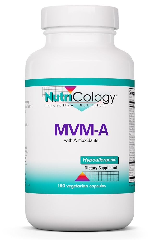 Nutricology MVM-A - Comprehensive Multivitamin Supplement with Minerals - Active B Vitamins, Folate, Iron & More - Antioxidant Activity & Overall Wellness Support - 90 Servings - 180 Capsules
