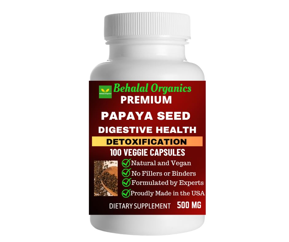 Behalal Organics Papaya Seed Capsules 500mg, 100 Capsules