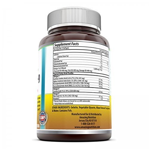 Amazing Nutrition Amazing Omega 3.6.9 1200mg Softgels 120 Count