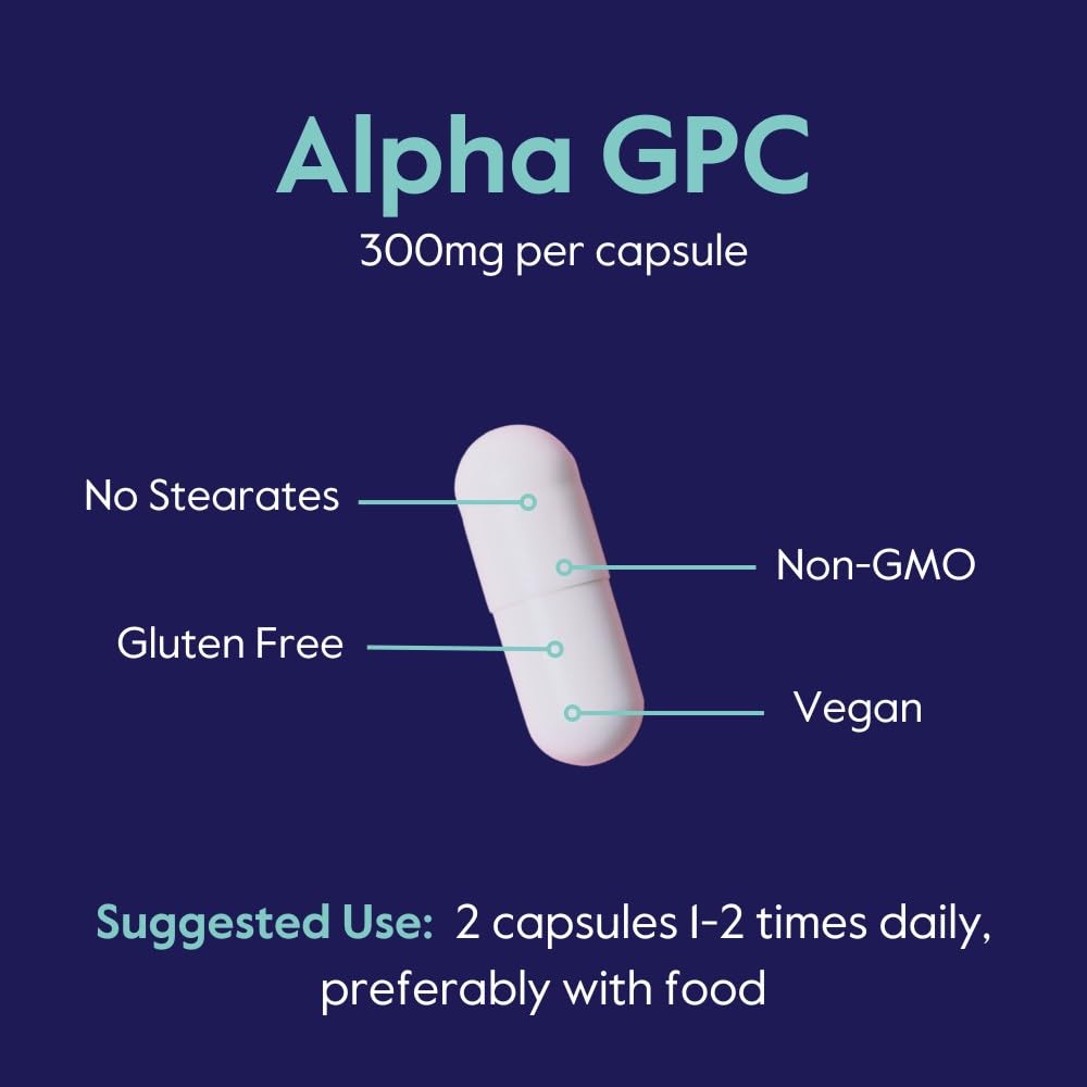 BESTVITE Alpha GPC 600mg per Serving Capsule, 240 Capsules