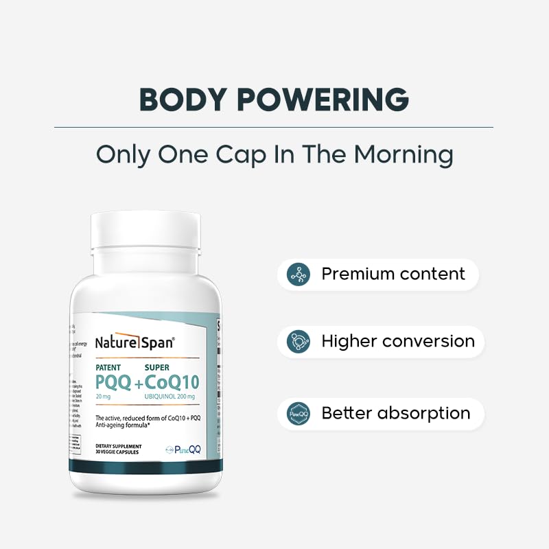 NATURESPAN Super Coenzyme-200 mg UBIQUINOL CoQ10 with 20mg PQQ, 30 Capsules