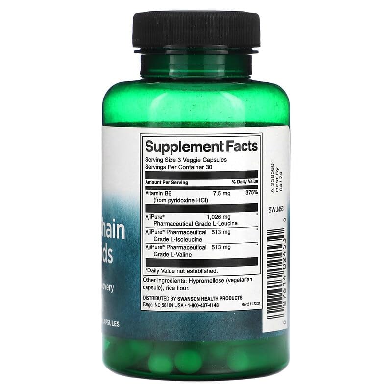 Swanson ULT Veg BCAA Feat Ajipure 90 Capsules