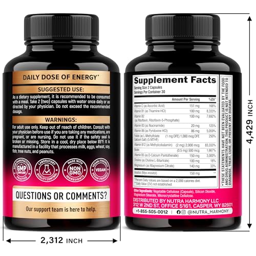 NUTRAHARMONY Vitamin B & Beet Root Complex Capsules, 180 Capsules
