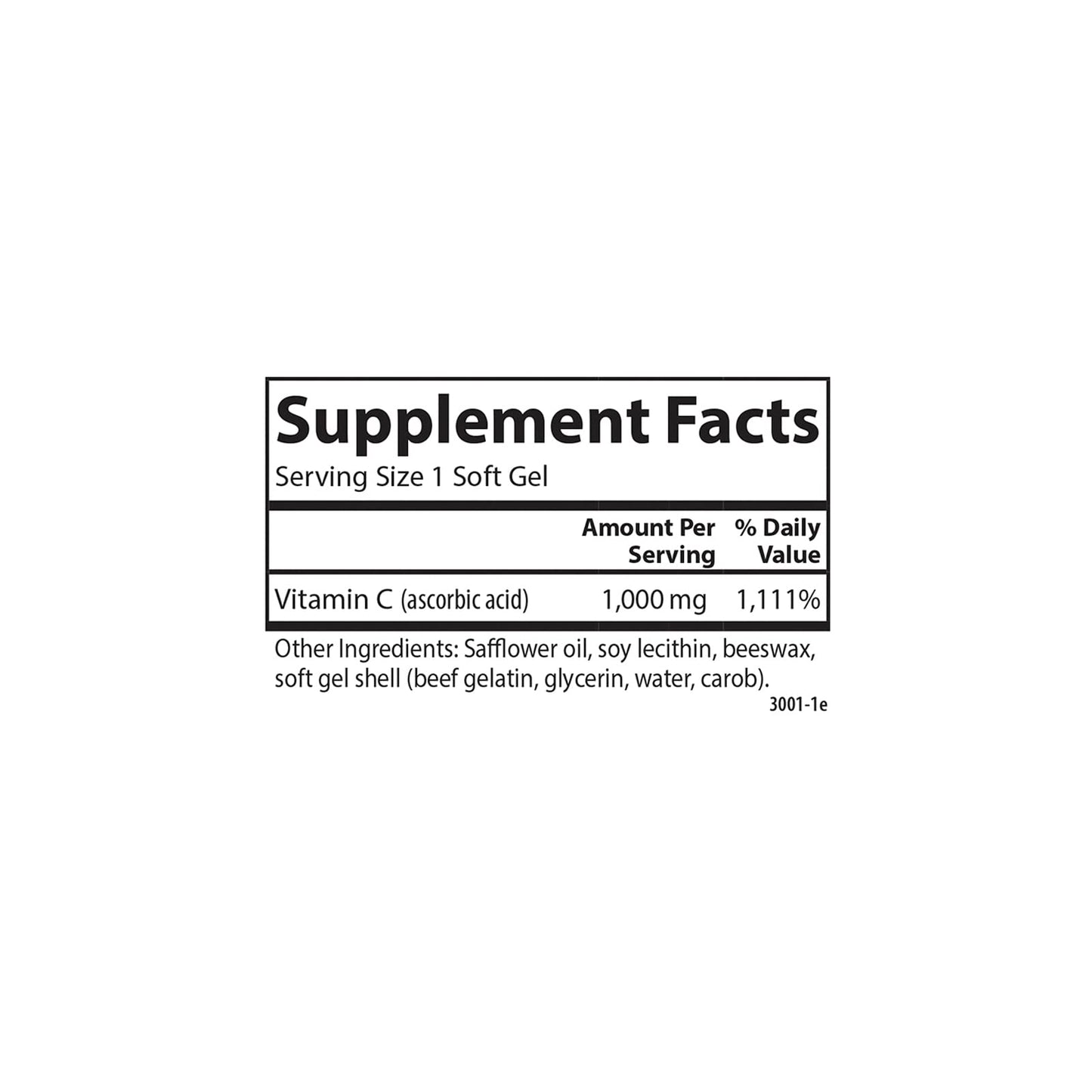 Carlson Vitamin C Softgels 1000mg, 100 Softgels