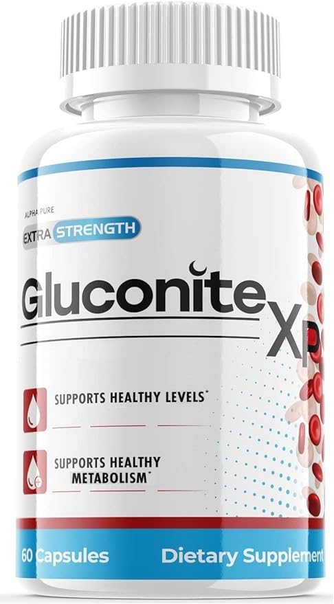 GLUCONITE #1 xp Natural Extra Strength Non Habit Forming, Supports Healthy Levels, Premium Blood Formula Capsules 60