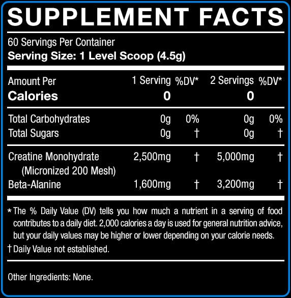NEOFORCE PERFORMANCE CREAFORCE Creatine and Beta-Alanine Powder, 60 Servings