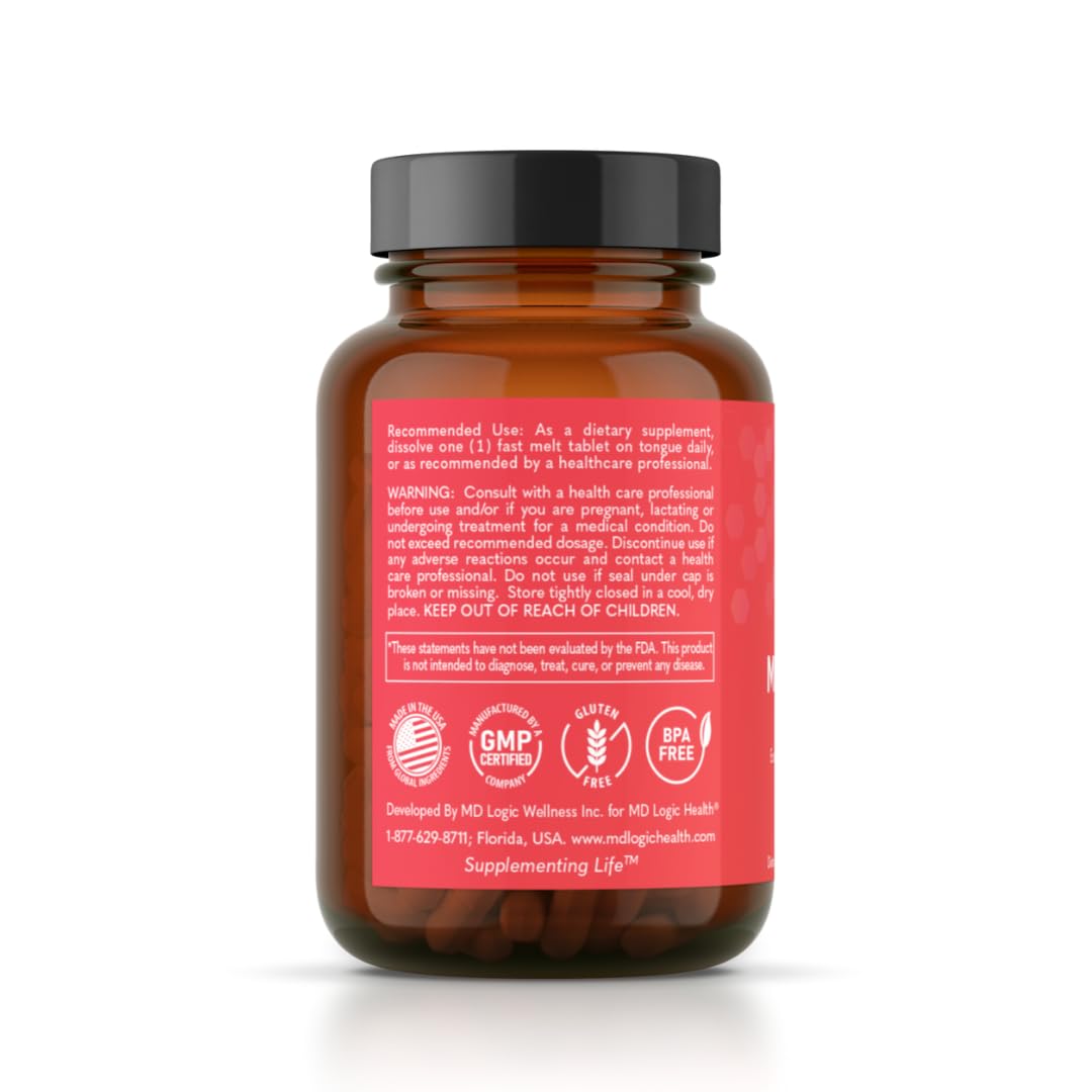 MD Logic Health Methyl-B12 5000 for Optimal Energy Levels Fast Melt Tablets, 60 Count