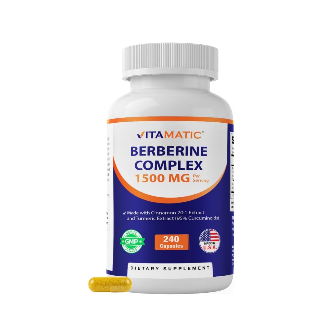 Vitamatic Berberine & Ceylon Cinnamon Plant-Based Botanical Extract 240 Capsules