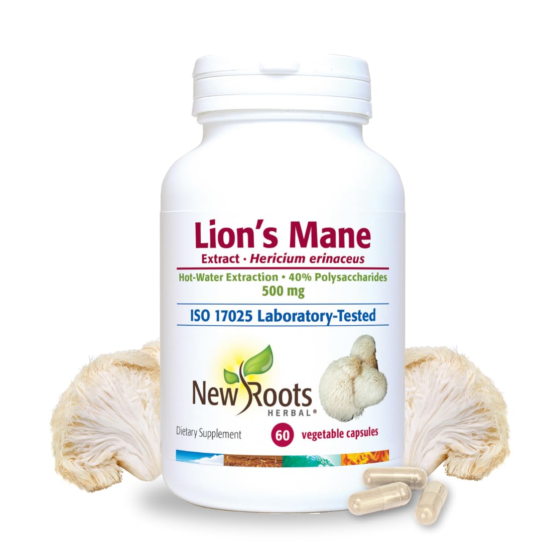 NEW ROOTS HERBAL Lions Mane Supplement Capsules, 60 Caps