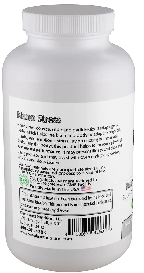 One Planet Nutrition Nano Stress 500 mg Veggie Capsules, 120 Count