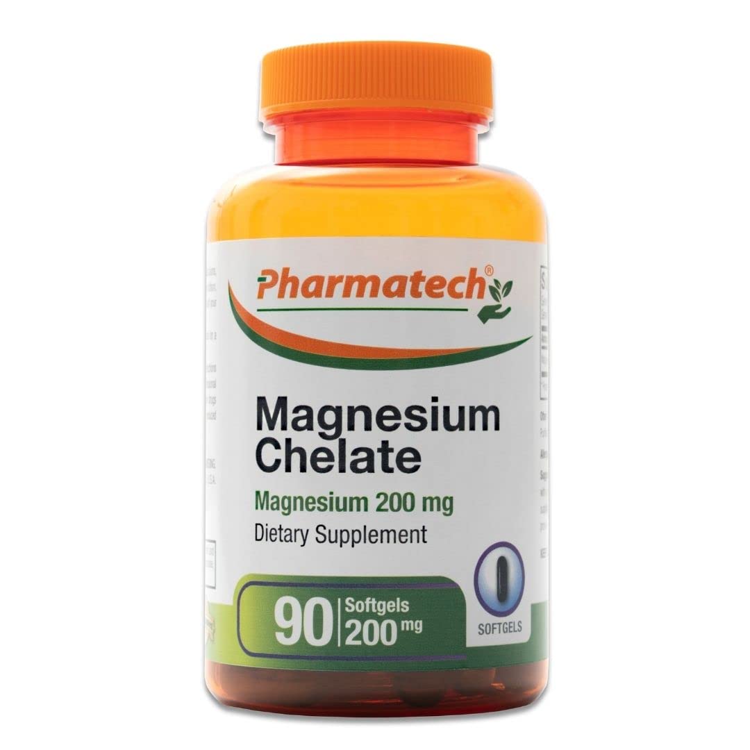 PHARMATECH Magnesium Glycinate Chelate 200 mg Softgels, 90 Count