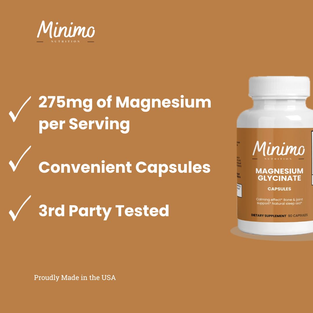 Minimo Nutrition Magnesium Glycinate 275mg Capsule, 90 Capsules