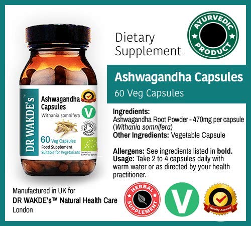 DR WAKDE'S Ashwagandha Capsules, 60 Veg Caps