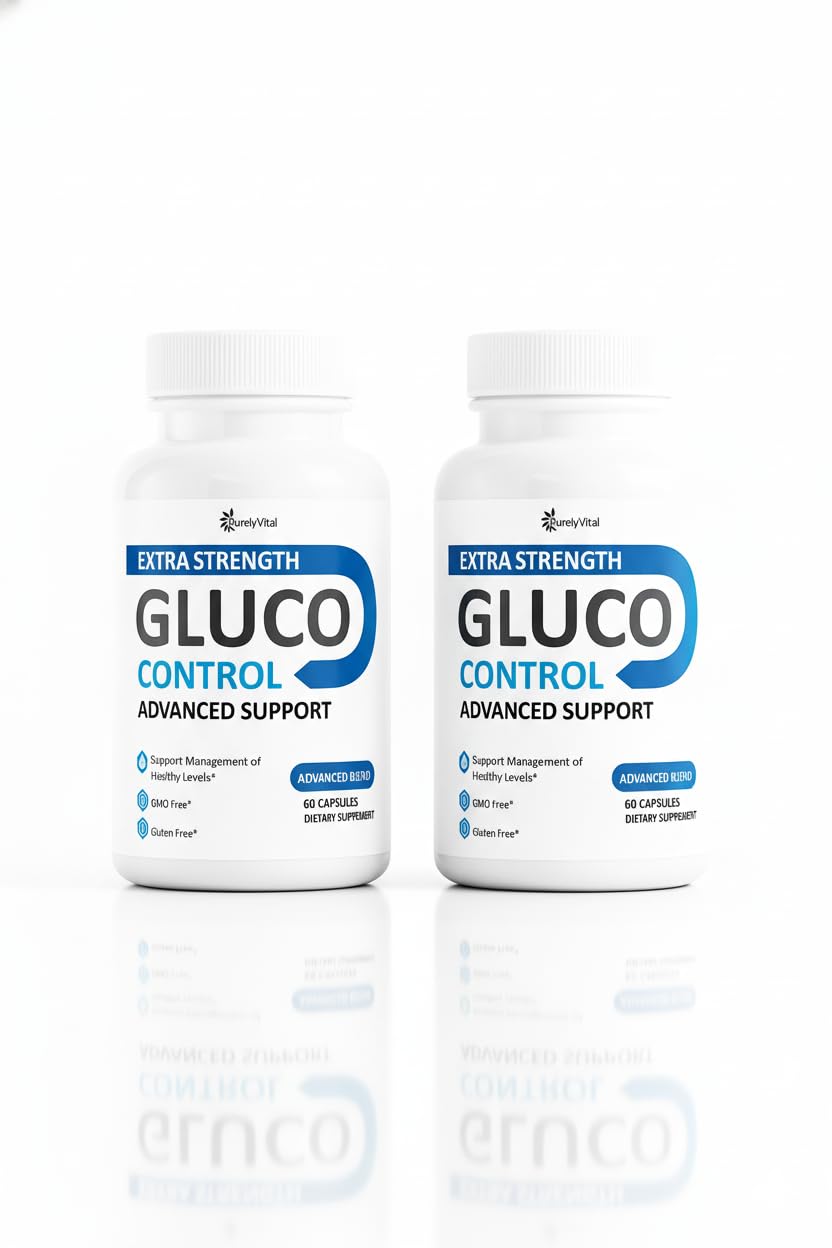 Purely Vital Gluco Control GlucoControl Advanced Support Multivitamin for Overall Health & Wellness BloodSupport, 60 Capsules