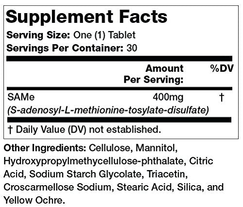 Olympian Labs Enteric Coated SAMe Gold 400 mg Tablet, 30 Count