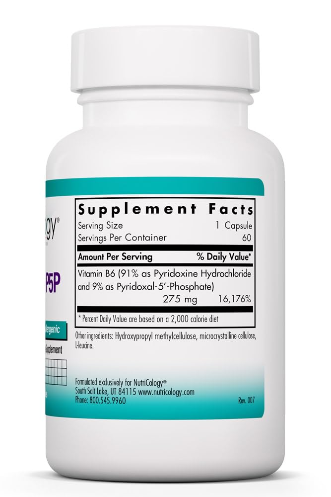Nutricology Pyridoxine P5P Capsules, 60 Count