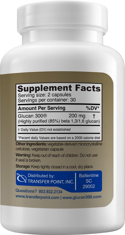 Transfer Point Beta 1,3D Glucan 100 mg Capsules, 60 Count