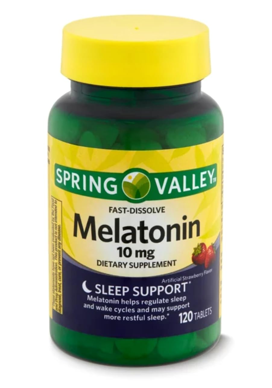 Spring Valley Melatonin Fast-Dissolve Tablets, 10 mg, 120 Count