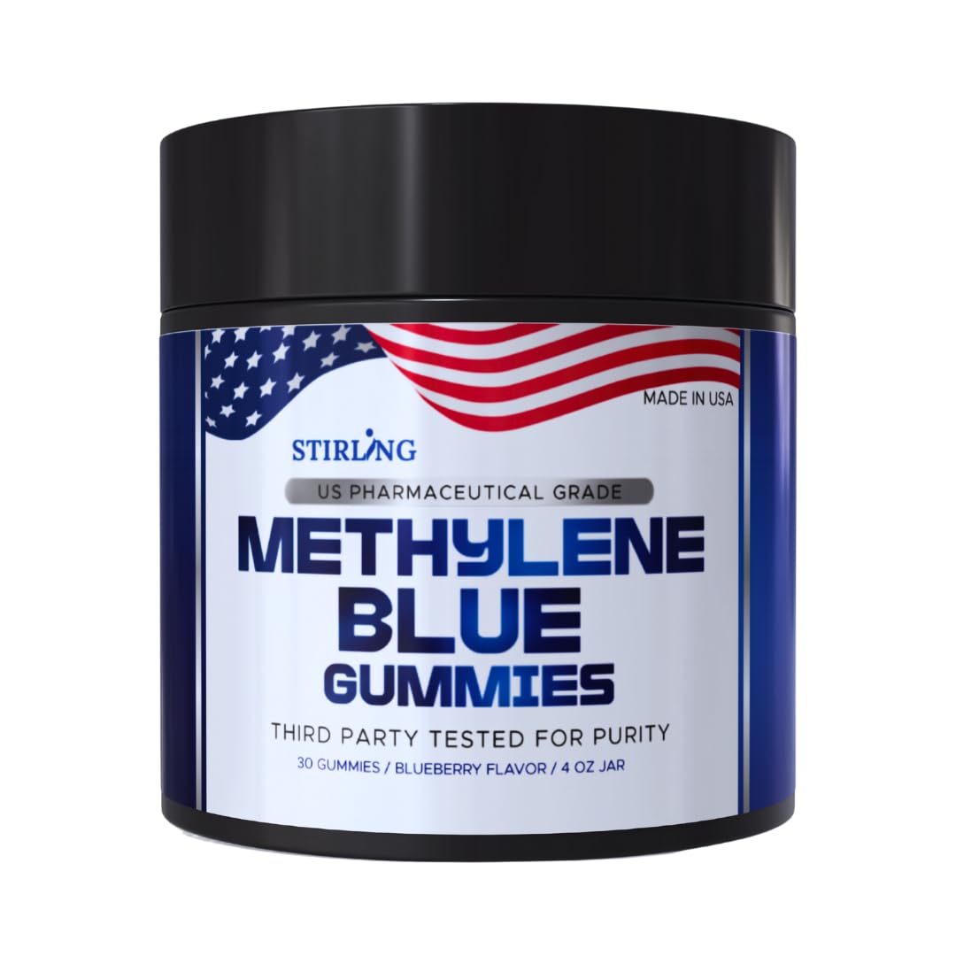 STIRLING Methylene Blue Gummies USP Grade - High-Potency Antioxidant & Brain Booster, 1 Count