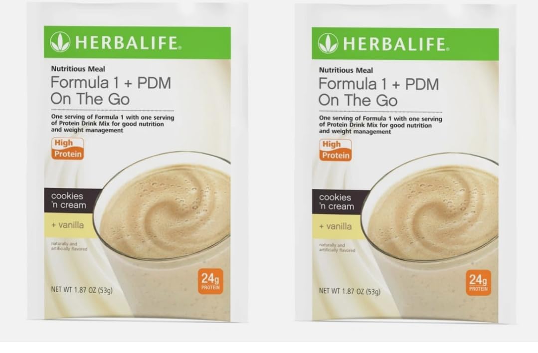 Herbalife Formula 1 + PDM On The Go Powder, 7 Packets per Box