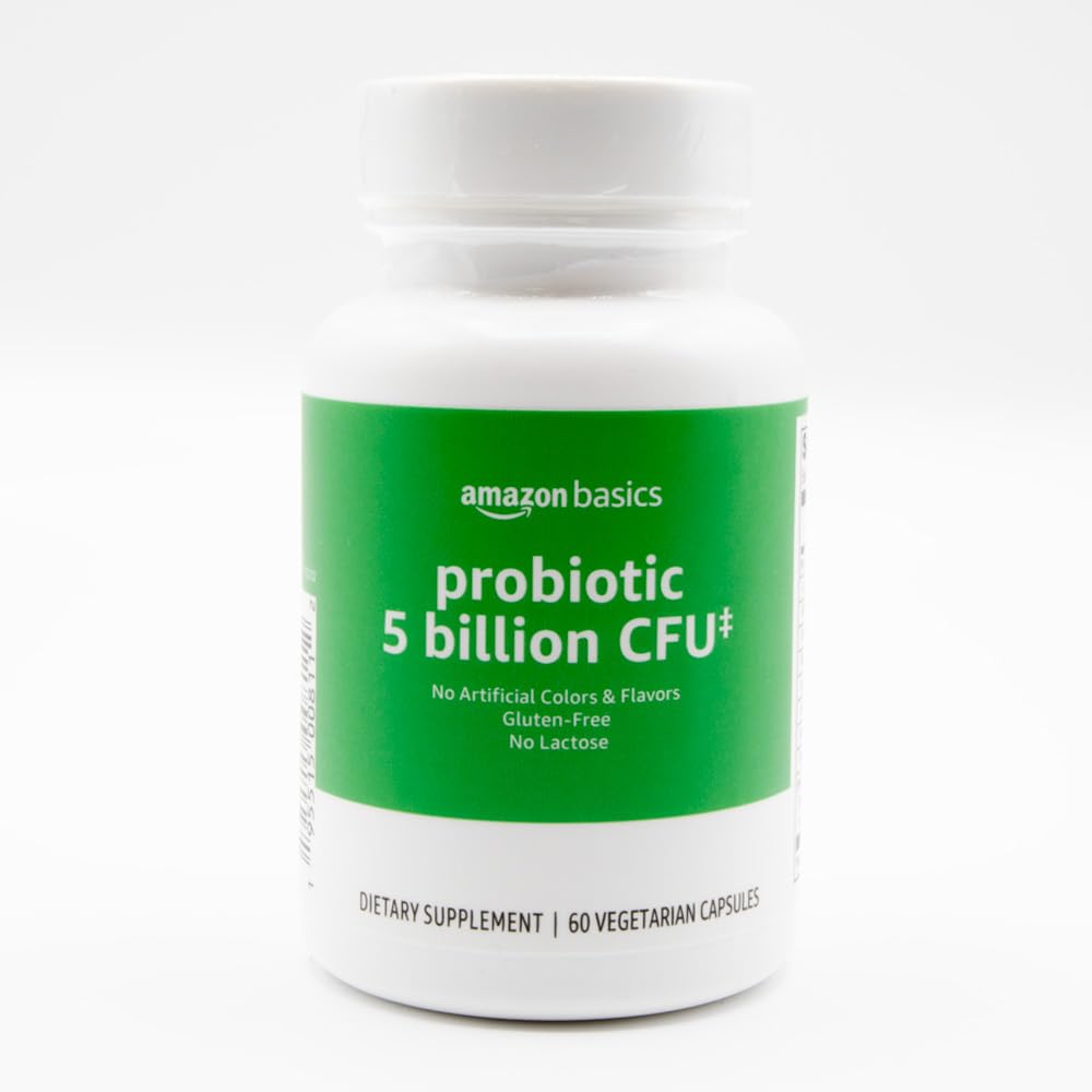 Amazon Basics Probiotic 5 Billion CFU Capsules, 60 Count