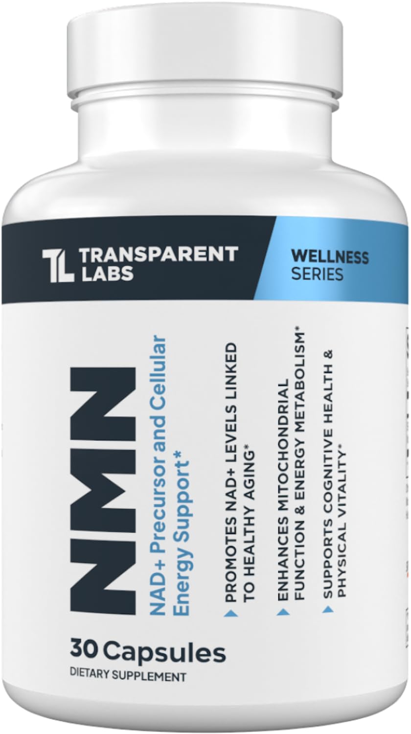 Transparent Labs NMN Supplement for NAD+ Levels Powder 1.5 oz - 600 mg Nicotinamide Mononucleotide