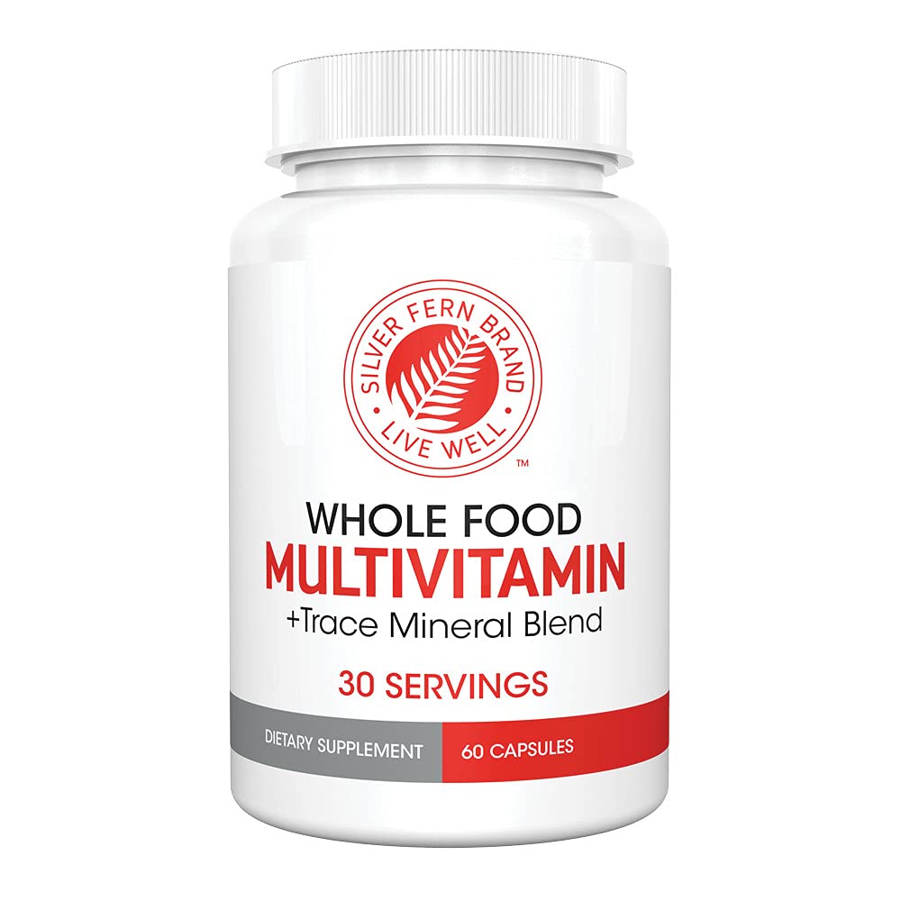 Silver Fern Whole Food Daily Multi Vitamin with Trace Mineral Blend Supplement Capsules, 60 Count