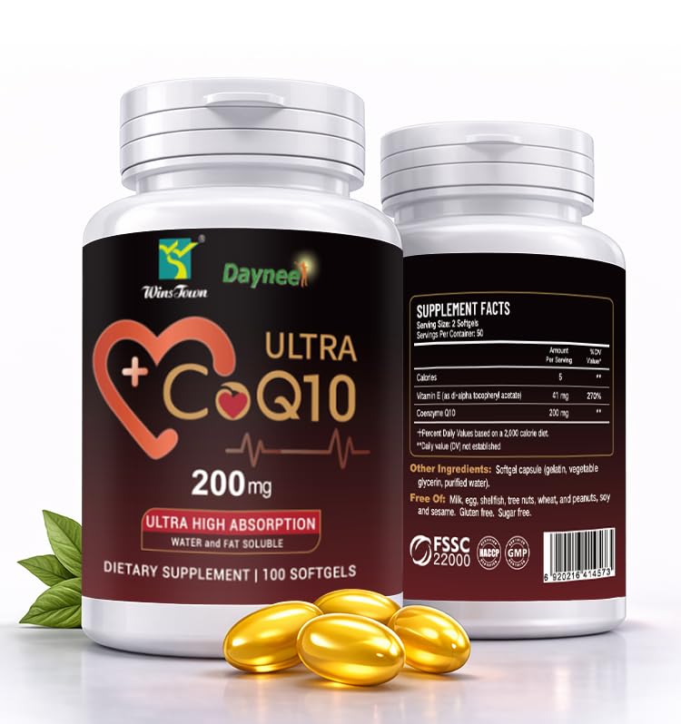 FARWIX CoQ10 200mg Softgels with Vitamin E, Heart & Energy, 100 Count