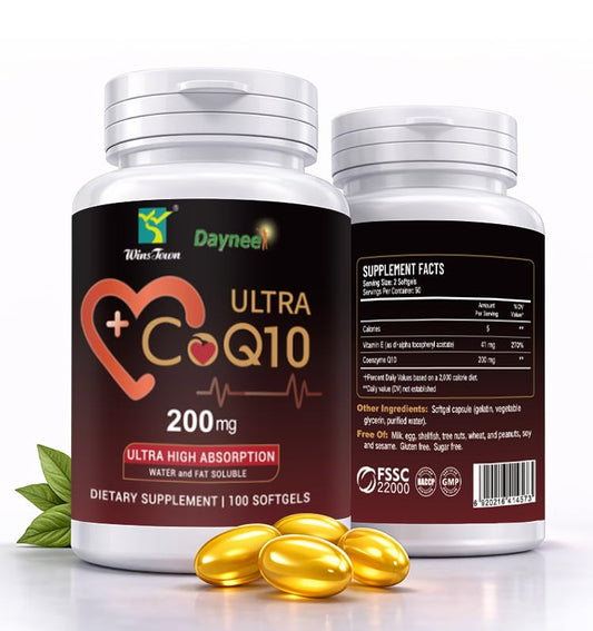FARWIX CoQ10 200mg Softgels with Vitamin E, Heart & Energy, 100 Count