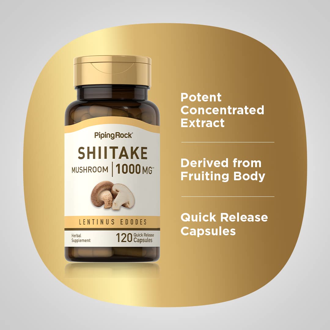 Piping Rock Shiitake Mushroom Supplement Capsule 120 Count