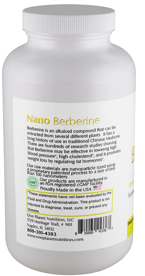 One Planet Nutrition Nano Berberine 250 mg Veggie Capsules, 120 Capsules