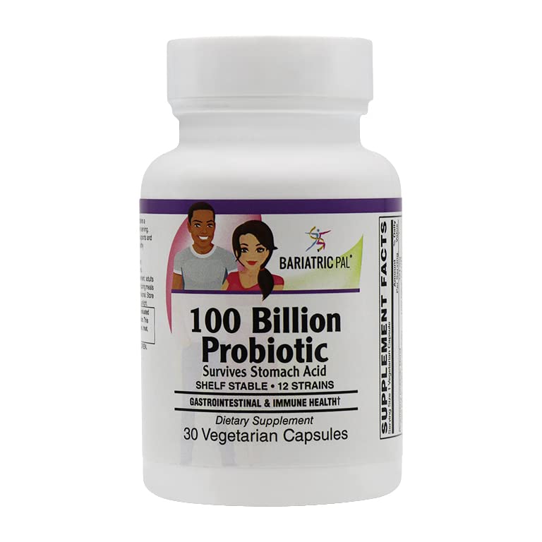 BariatricPal Probiotic 100 Billion CFU Gastrointestinal & Immune Health Capsule, 30 Count